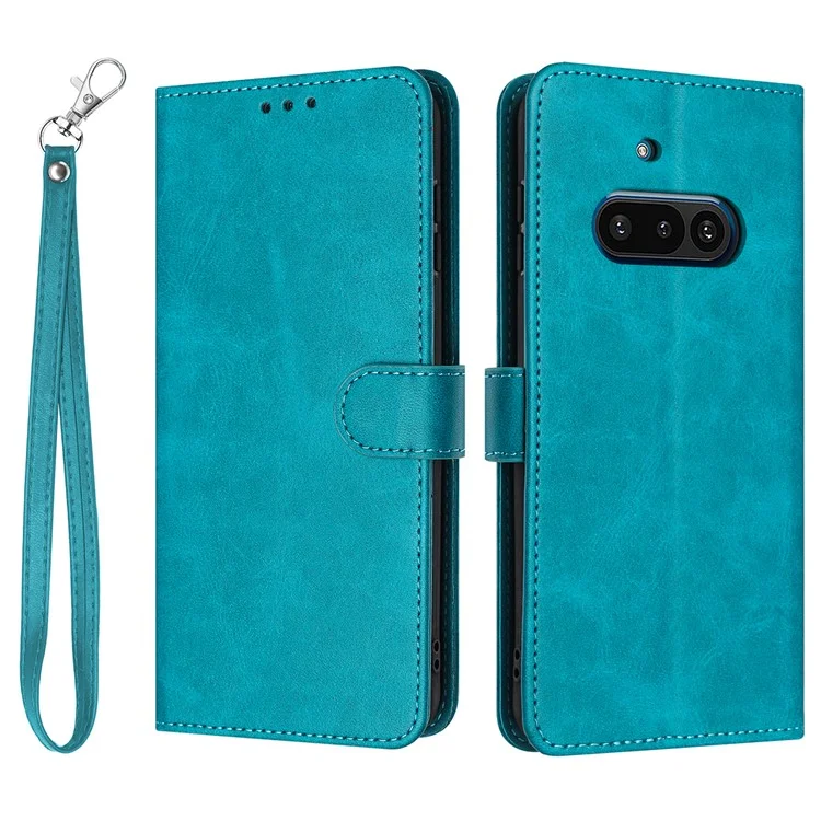 Custodia in Pelle per Nothing Phone (3a) con Supporto Portafoglio Cover Telefono Texture di Vitello - Verde