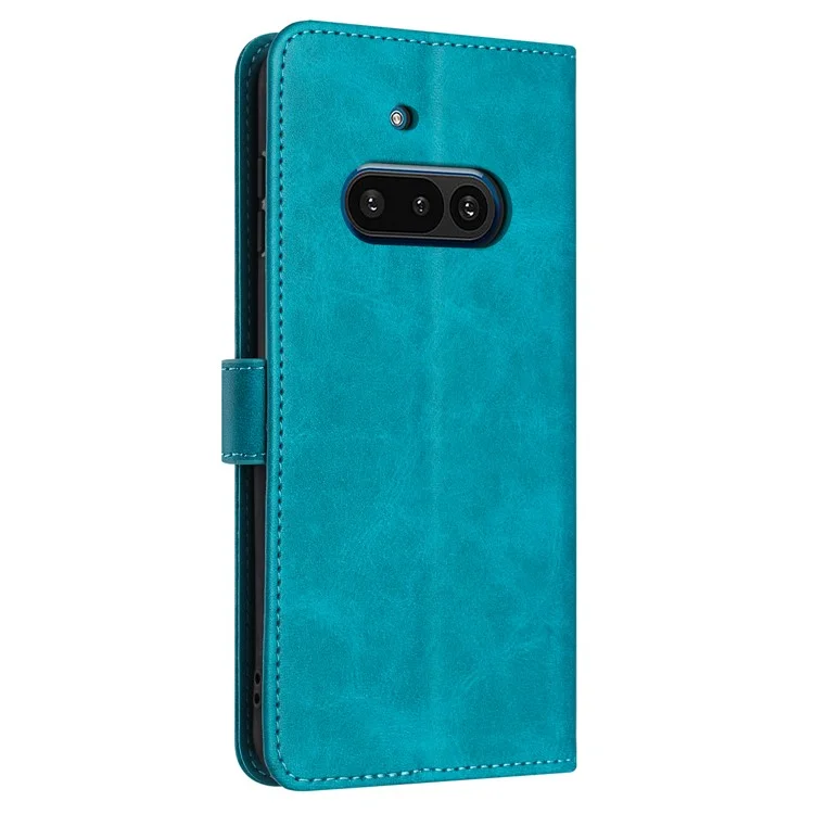 Custodia in Pelle per Nothing Phone (3a) con Supporto Portafoglio Cover Telefono Texture di Vitello - Verde