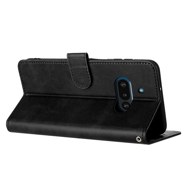 Leather Case for Nothing Phone (3a) Stand Wallet Phone Cover Calf Texture - Black