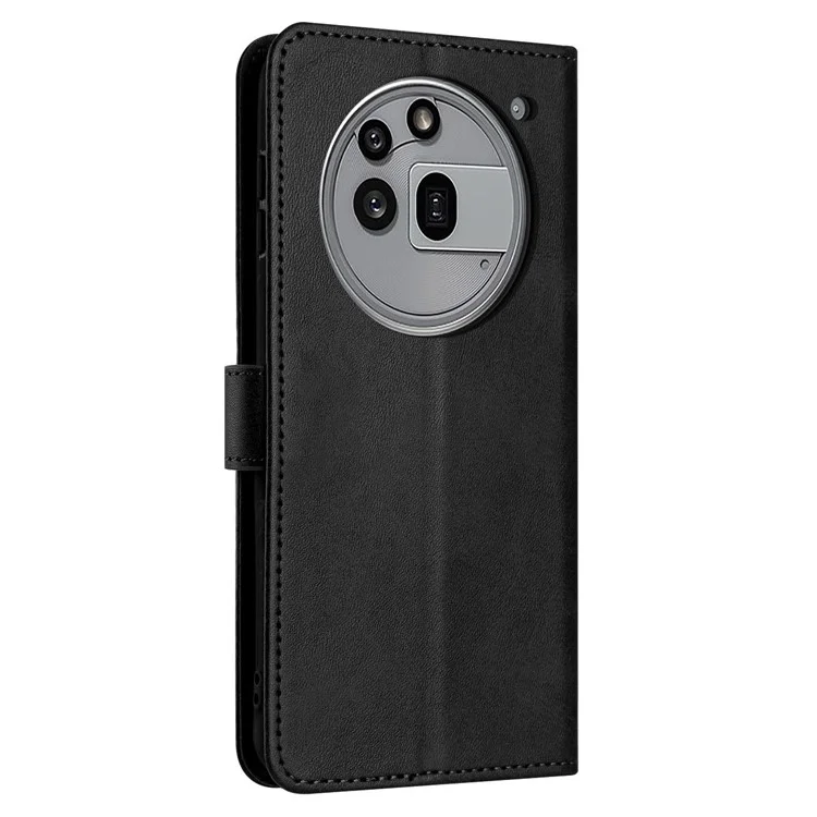 Custodia in pelle per Nothing Phone (3a) Pro Stand Wallet Cover per telefono Texture vitello - Nero