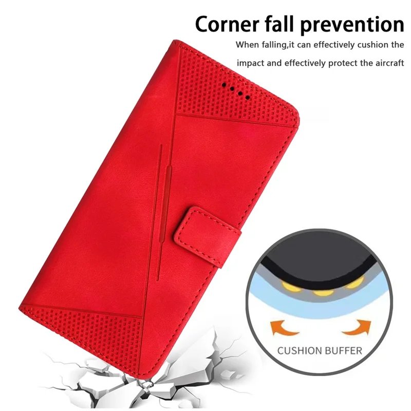 Leather Case for Xiaomi Redmi A5 4G (171.7mm) / Poco C71 4G Imprinted Triangle Phone Cover - Red