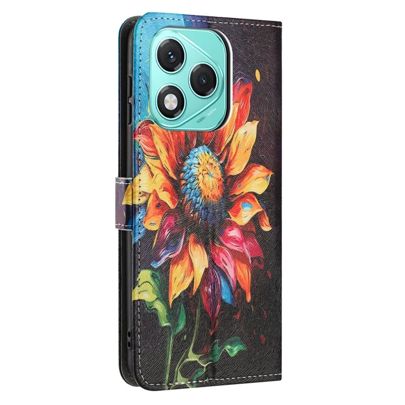 YX-2501 Wallet Case til Honor 400 Lite 5G Mønsterprintet PU-læder telefonbeskytning med lyn - Solgud