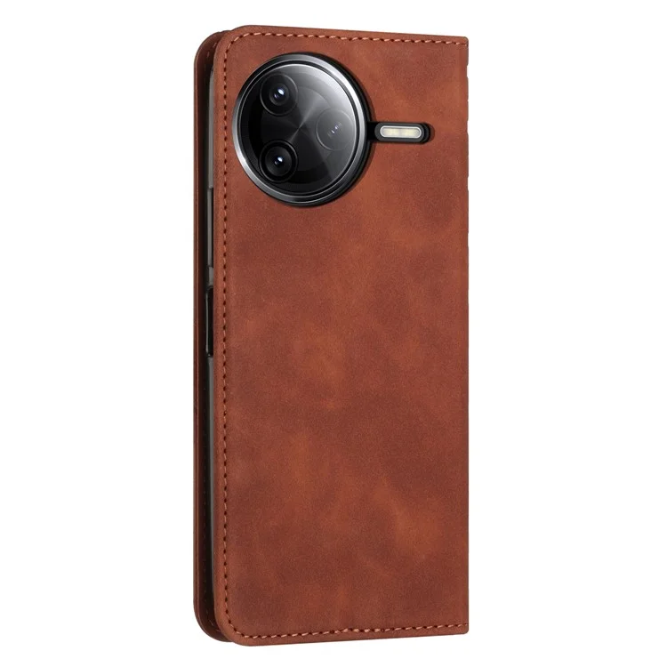 Wallet Hülle für Xiaomi Poco F7 Pro 5G / F7 Ultra 5G / K80 5G / K80 Pro 5G Leder Handyhülle mit geprägtem Muster - Braun
