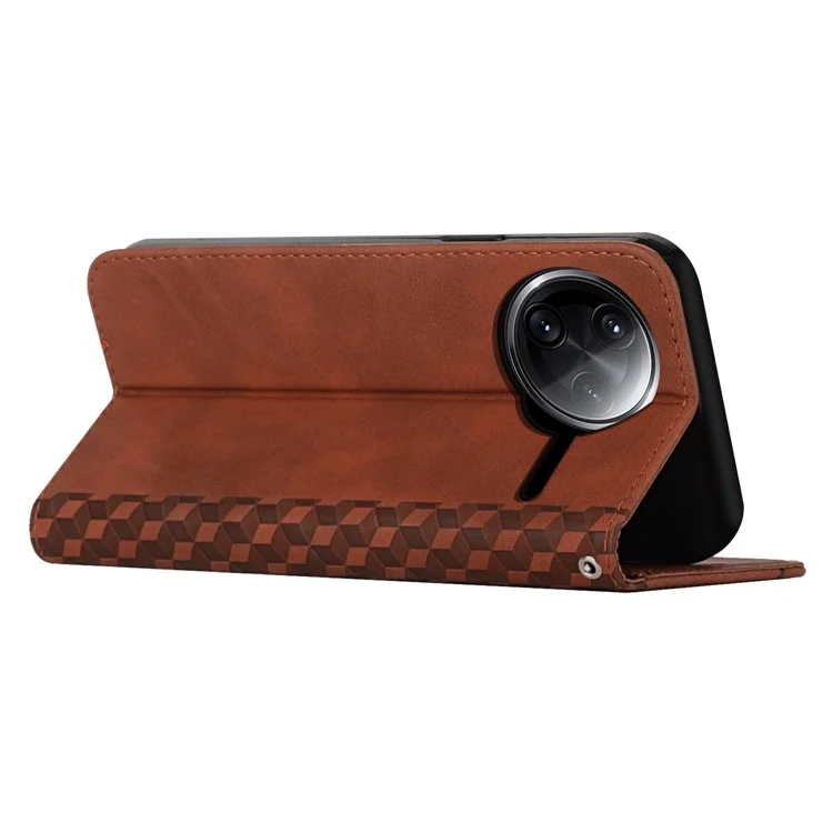 Wallet Hülle für Xiaomi Poco F7 Pro 5G / F7 Ultra 5G / K80 5G / K80 Pro 5G Leder Handyhülle mit geprägtem Muster - Braun