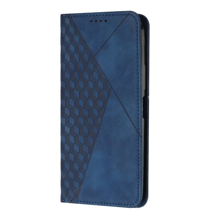 Funda tipo cartera para Motorola Edge 60 Fusion 5G / Edge (2025) 5G con cubierta de cuero estampado - Azul Zafiro