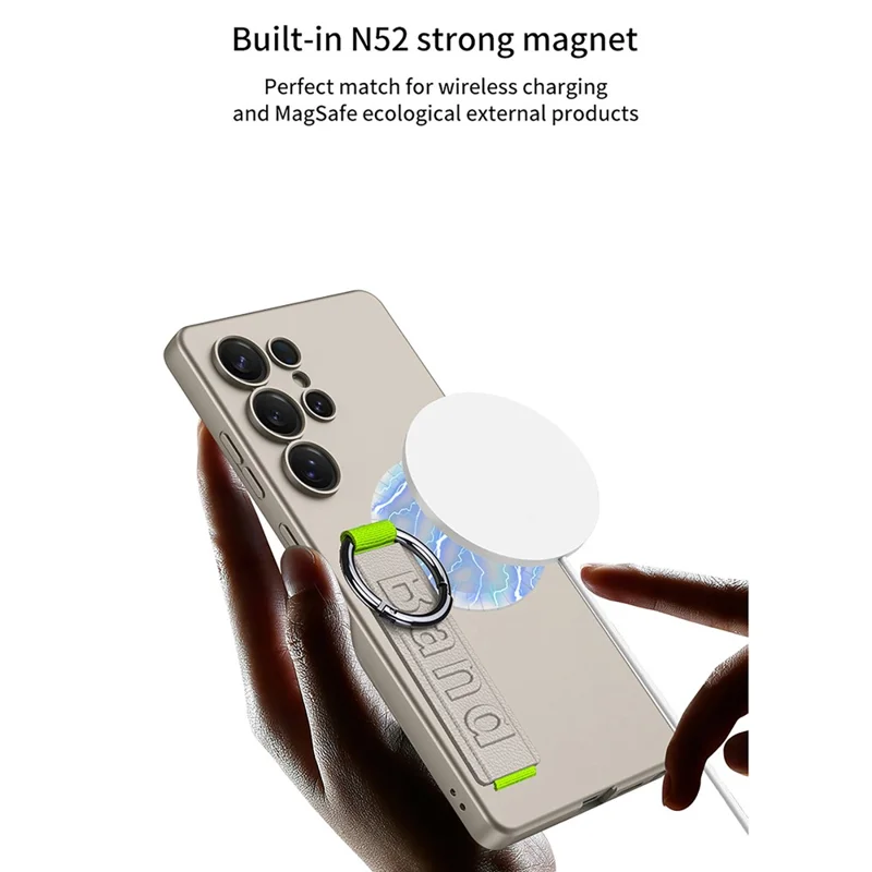 GKK For Samsung Galaxy S25 Ultra Case with Silicone Hand Band Hard PC Phone Back Cover - Black