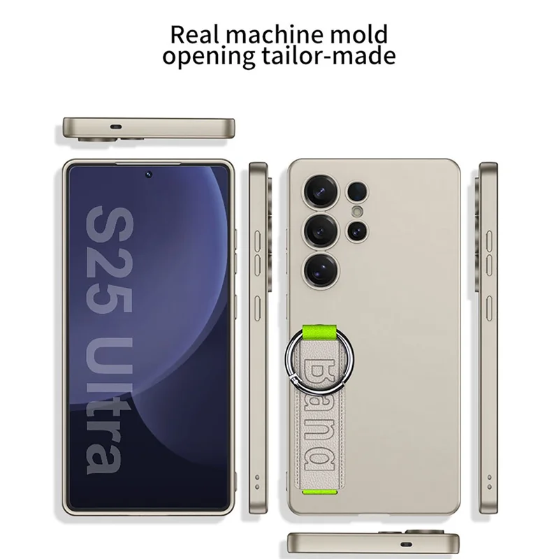 GKK For Samsung Galaxy S25 Ultra Case with Silicone Hand Band Hard PC Phone Back Cover - Black