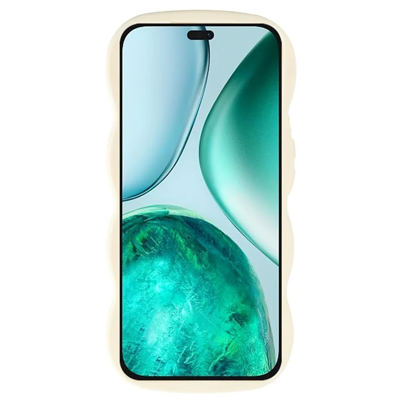 For Honor X8c 4G Case TPU Protective Phone Cover Unique Curly Wave Frame - White