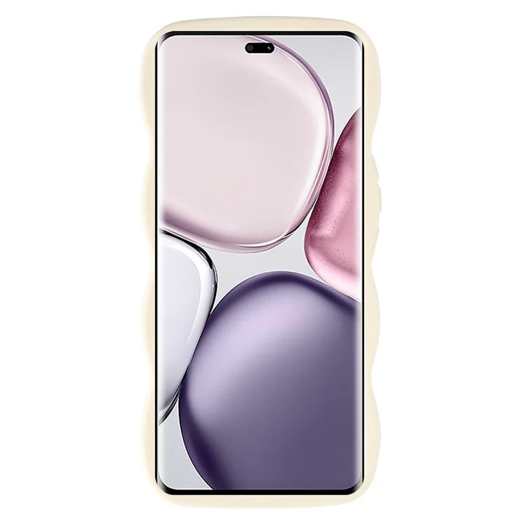 Capa de Telefone Para Honor X9c 5G / Magic7 Lite 5G / X60 Pro 5G Capa Protetora de TPU Moldura Ondulada Única - Branco