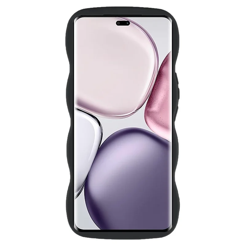 Phone Case For Honor X9c 5G / Magic7 Lite 5G / X60 Pro 5G TPU Protective Cover Unique Curly Wave Frame - Black