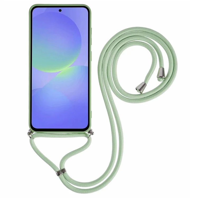 Per il caso del Samsung Galaxy A56 5G Custodia in TPU flessibile con fodera in fibra Antiurto Tracolla - Matcha Green
