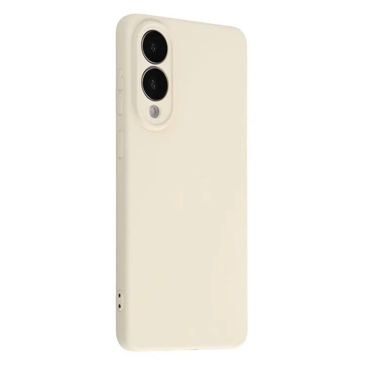 For Samsung Galaxy S25 Edge Case TPU Back Soft Anti-Scratch Fiber Lining Phone Cover - White