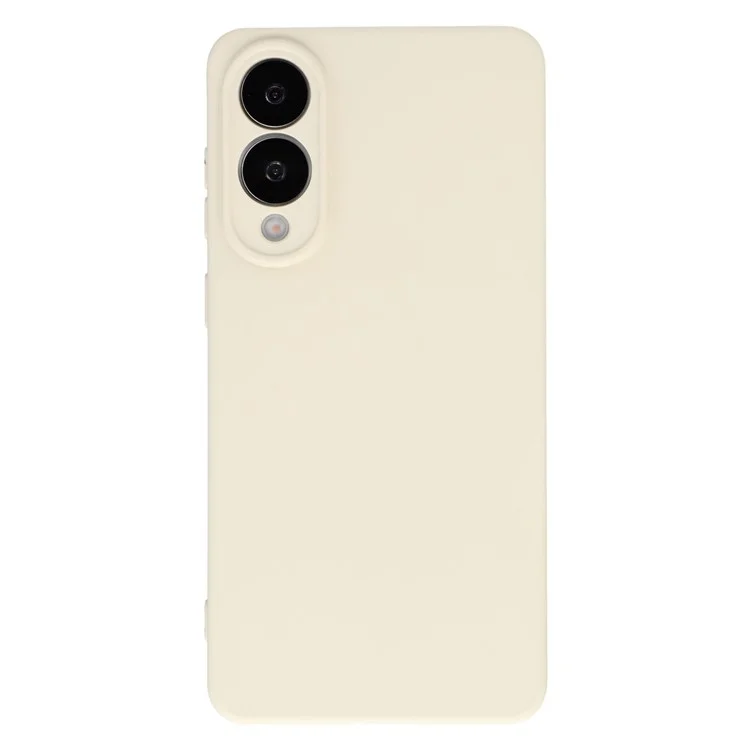 For Samsung Galaxy S25 Edge Case TPU Back Soft Anti-Scratch Fiber Lining Phone Cover - White