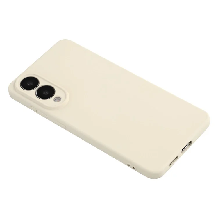 For Samsung Galaxy S25 Edge Case TPU Back Soft Anti-Scratch Fiber Lining Phone Cover - White