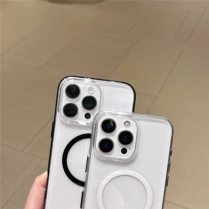 For iPhone 16 Pro Max Case Compatible with MagSafe PC + TPU Clear Phone Cover - Black