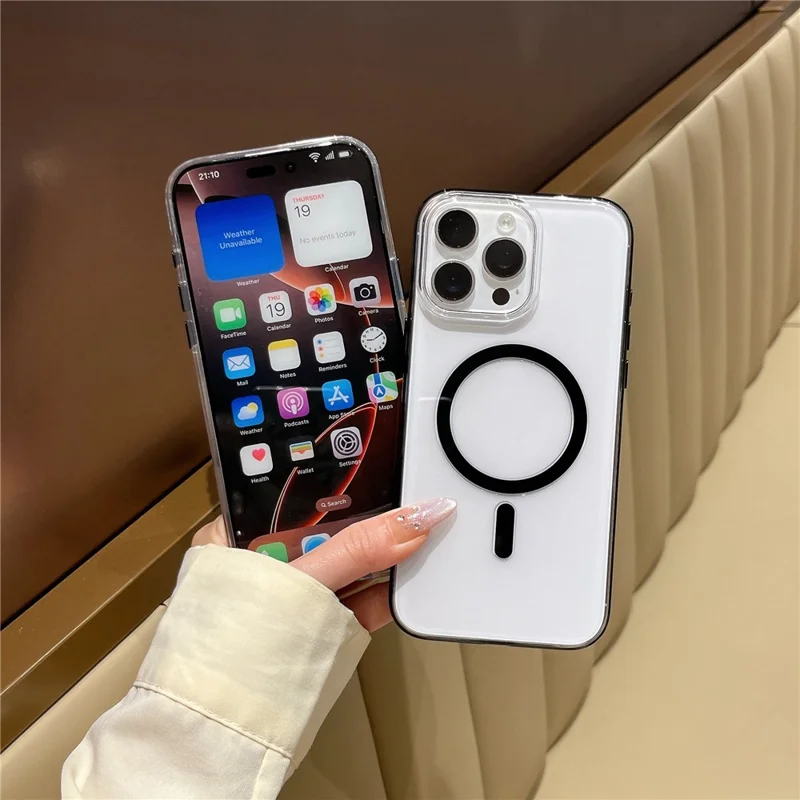 For iPhone 16 Pro Max Case Compatible with MagSafe PC + TPU Clear Phone Cover - Black