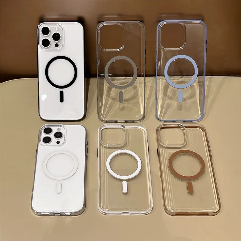 For iPhone 16 Pro Max Case Compatible with MagSafe PC + TPU Clear Phone Cover - Black