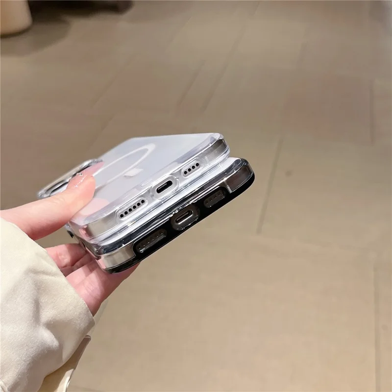 For iPhone 16 Pro Max Case Compatible with MagSafe PC + TPU Clear Phone Cover - Grey