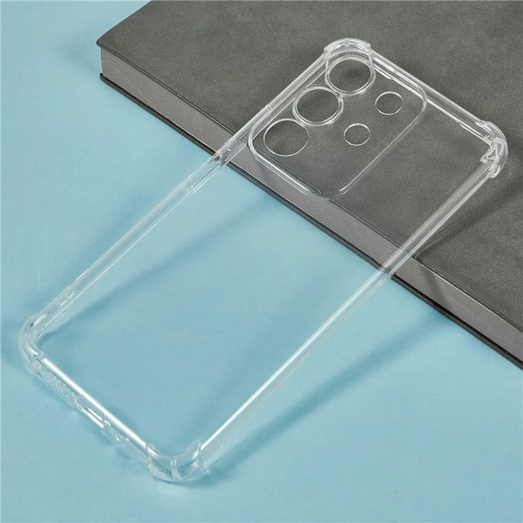 Funda para teléfono vivo Y29 4G / T4x 5G con refuerzo en las cuatro esquinas, antideslizante, transparente de TPU