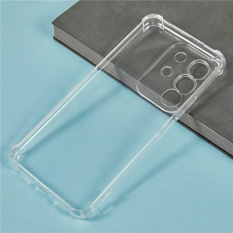 Funda para teléfono vivo Y29 4G / T4x 5G con refuerzo en las cuatro esquinas, antideslizante, transparente de TPU