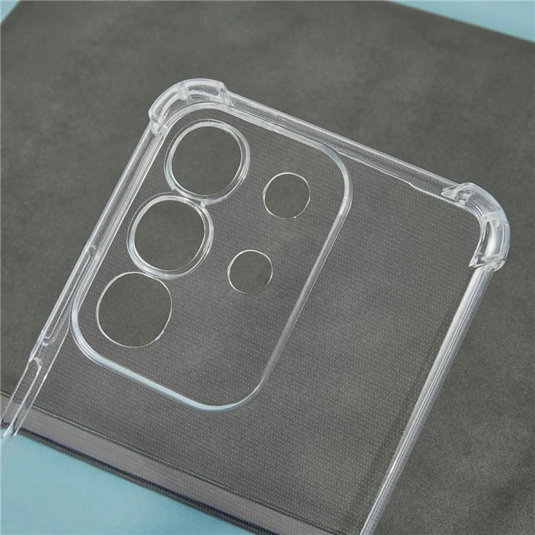 Funda para teléfono vivo Y29 4G / T4x 5G con refuerzo en las cuatro esquinas, antideslizante, transparente de TPU