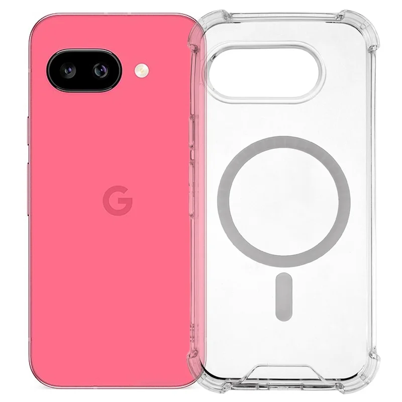 For Google Pixel 9a Magnetic Case 1.5mm Shockproof Clear Phone Back Cover