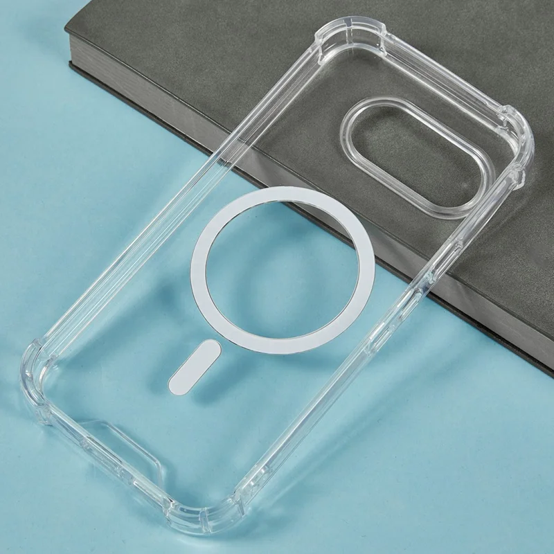 For Google Pixel 9a Magnetic Case 1.5mm Shockproof Clear Phone Back Cover