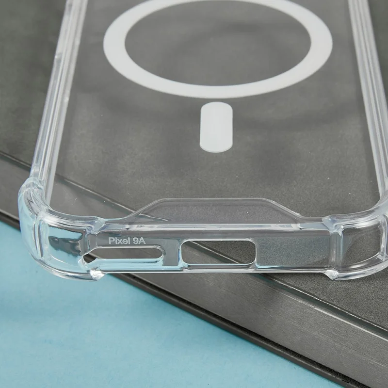 For Google Pixel 9a Magnetic Case 1.5mm Shockproof Clear Phone Back Cover
