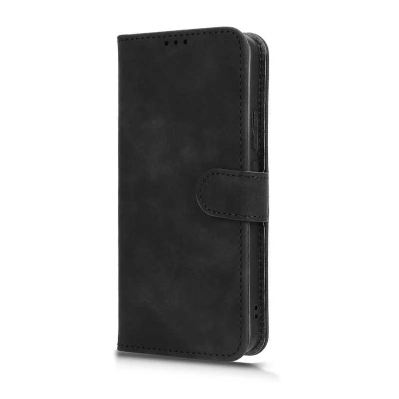 For Realme 14 5G Leather Case Skin Feel Anti Drop Wallet Flip Phone Cover - Black