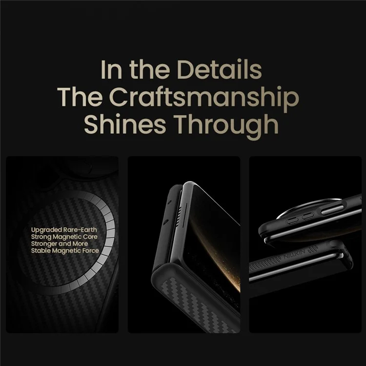 NILLKIN For Huawei Mate X6 Case Compatible with MagSafe TPU + Aramid Fiber Lens Cover Kickstand Phone Cover