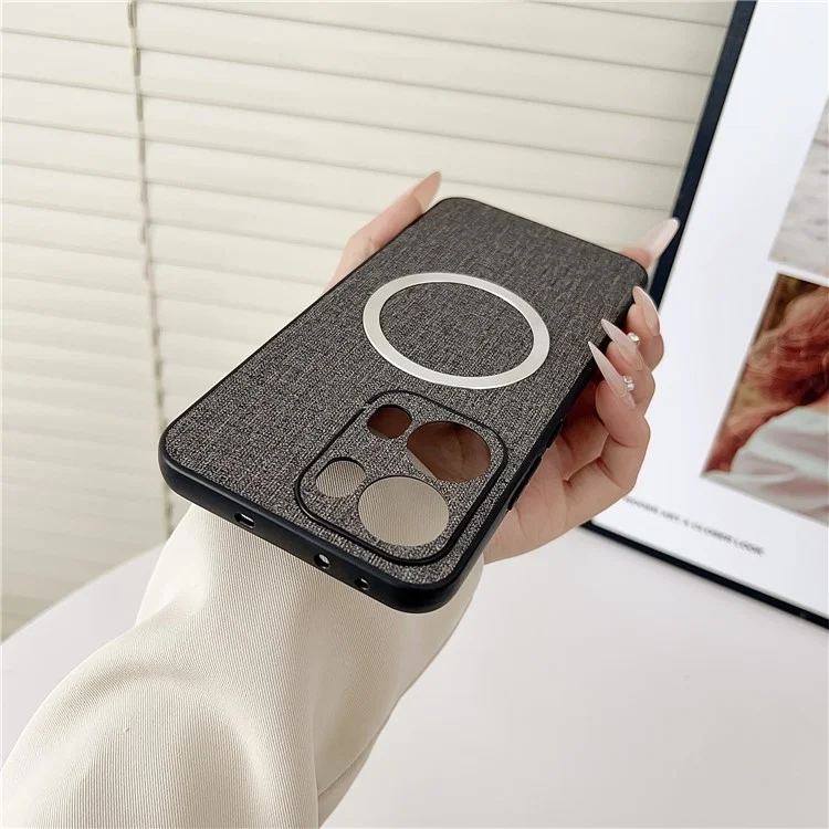 For Oppo Reno13 Pro 5G Case Drop-Proof TPU + Cloth Back Phone Cover Compatible with MagSafe - Green