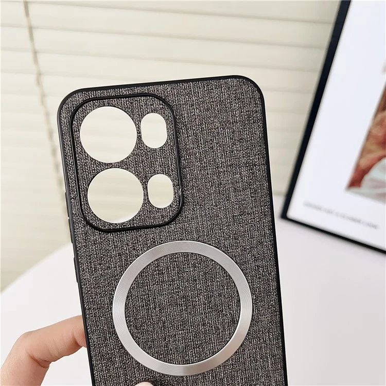 For Oppo Reno13 Pro 5G Case Drop-Proof TPU + Cloth Back Phone Cover Compatible with MagSafe - Green