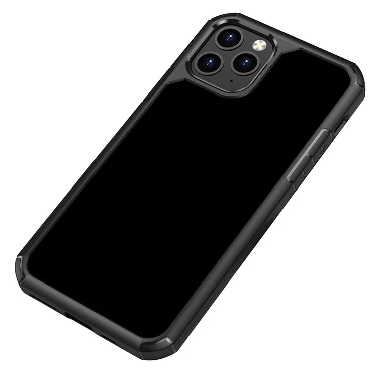 Coque pour iPhone 11 Pro Max Antidérapante TPU + PC Coque Arrière Transparente - Noir