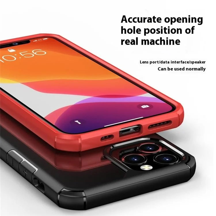 Coque pour iPhone 11 Pro Max Antidérapante TPU + PC Coque Arrière Transparente - Noir