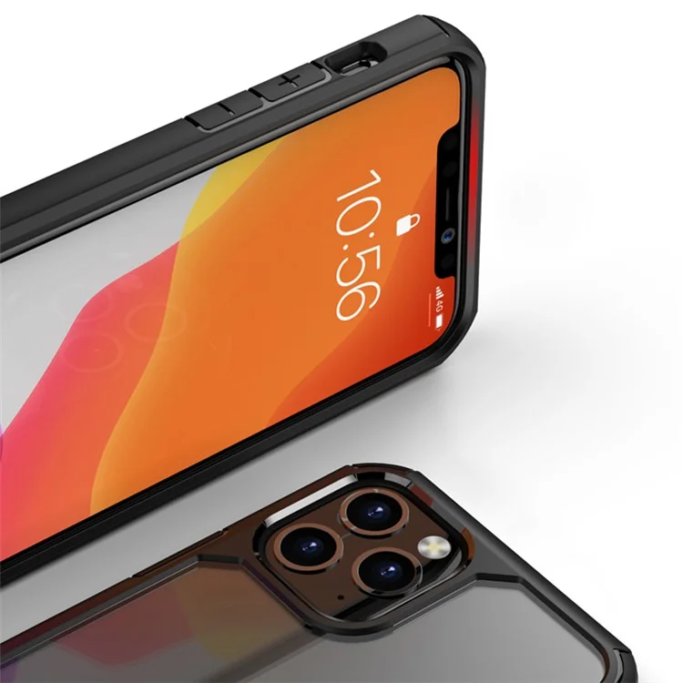 Coque pour iPhone 11 Pro Max Antidérapante TPU + PC Coque Arrière Transparente - Noir