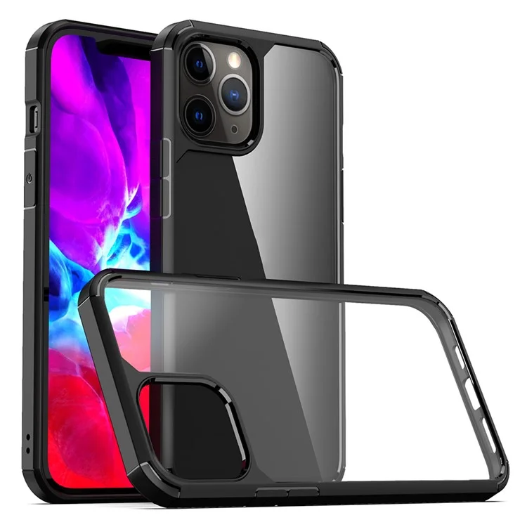 Cover per iPhone 12 / 12 Pro Antigraffio TPU + PC Trasparente - Nero