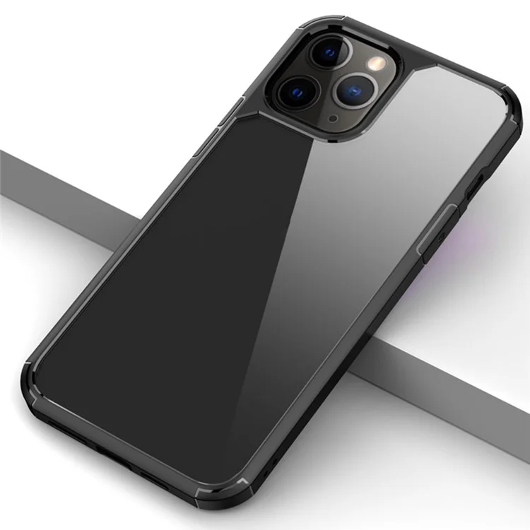 Cover per iPhone 12 / 12 Pro Antigraffio TPU + PC Trasparente - Nero
