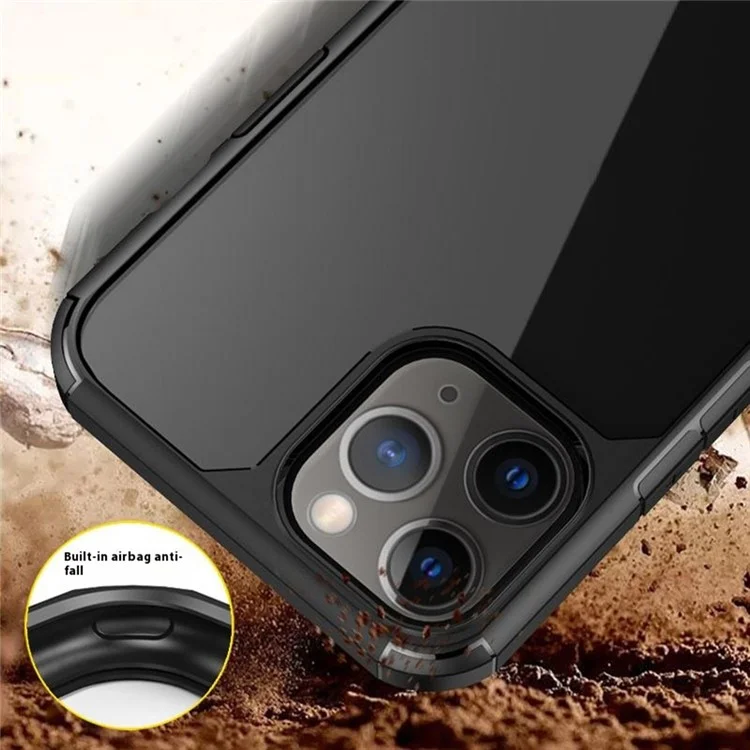 Cover per iPhone 12 / 12 Pro Antigraffio TPU + PC Trasparente - Nero