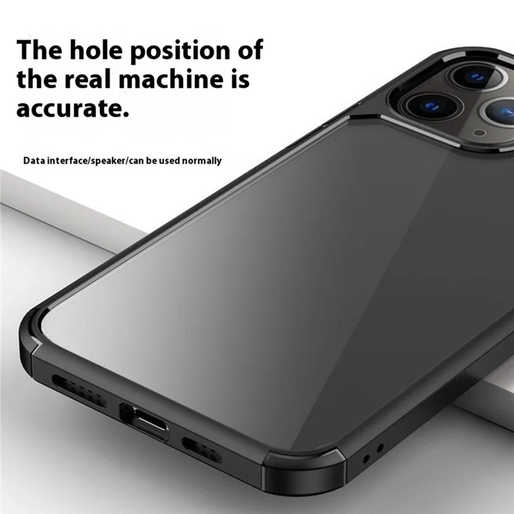 Cover per iPhone 12 / 12 Pro Antigraffio TPU + PC Trasparente - Nero
