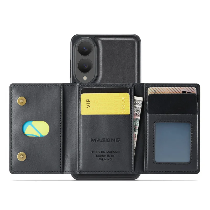 MAGKING K2 Serie Cover per Samsung Galaxy S25 Edge Compatibile con MagSafe in PC + TPU + PU - Nero