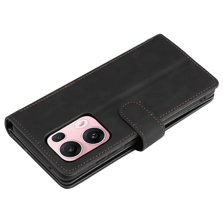 Cover per Oppo Reno13 Pro 5G in Pelle PU con Portafoglio Cerniera 9 Slot per Carte - Nero