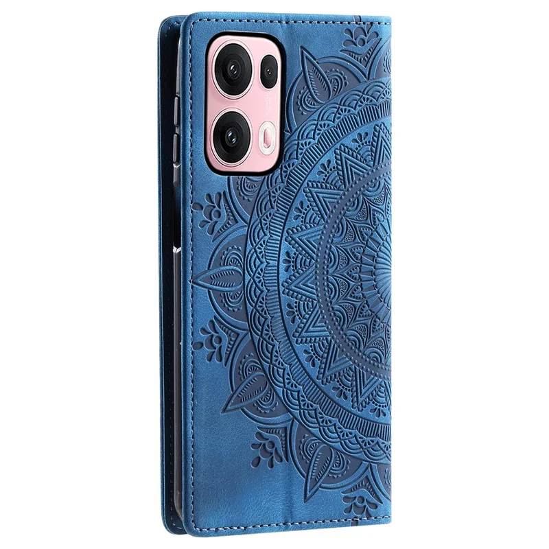 Style-010 For Oppo Reno13 Pro 5G Case Magnetic Closing Leather Phone Cover Pattern Imprinted - Blue