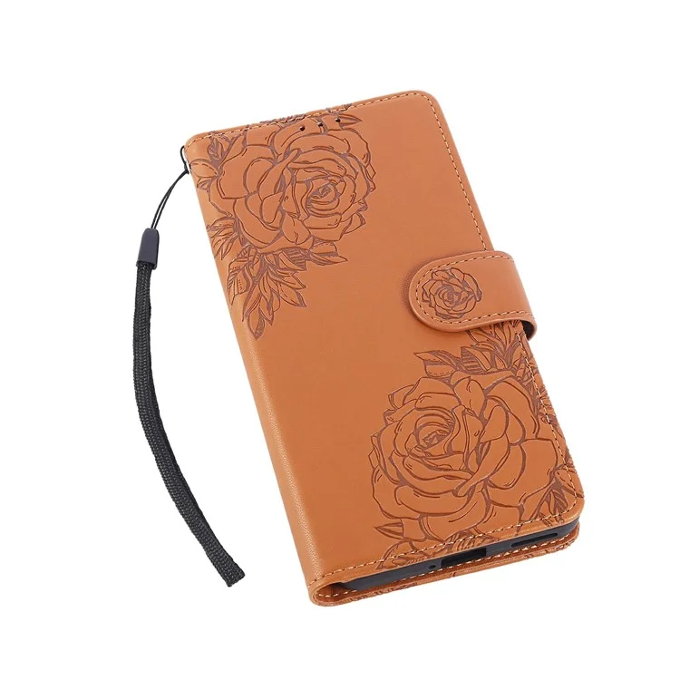 For Realme 13 Pro 5G (Global)  /  13 Pro+ 5G (Global) Case Rose Flower PU Leather Wallet Phone Cover with 3 Card Slot - Brown