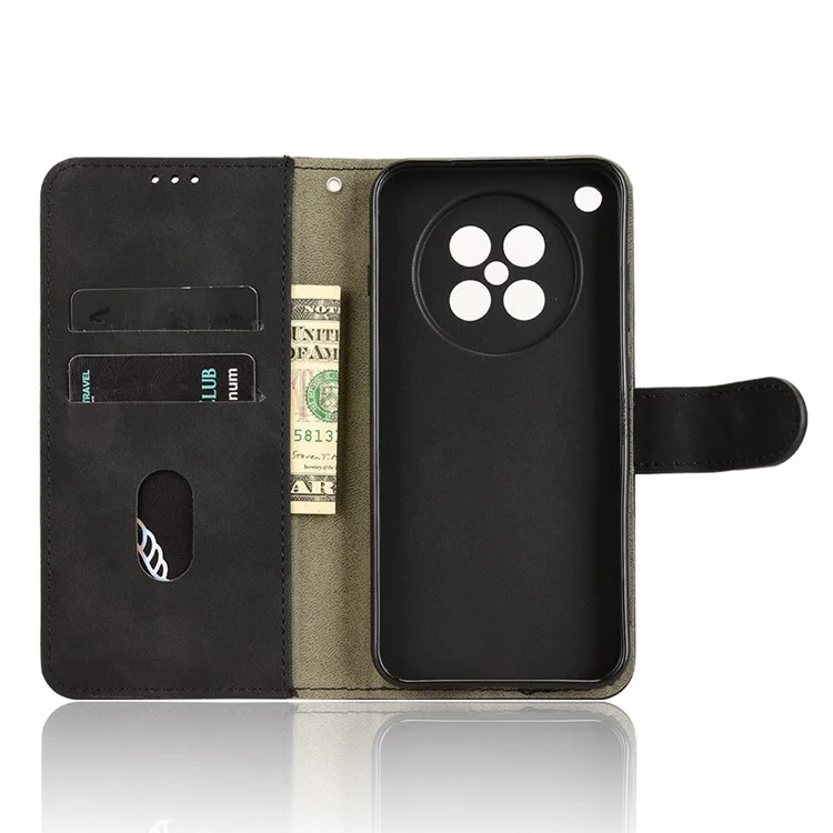 Capa de Couro para Oppo Find X8s 5G - Estilo Couro, Antiderrapante, Carteira com Flip - Preto