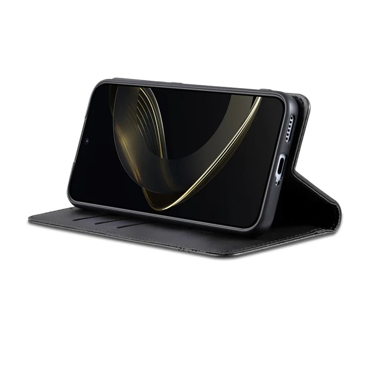 AZNS Para Oppo Find X8s 5G Capa de Couro Bovino Texturizado de Couro PU Carteira para Celular - Preto