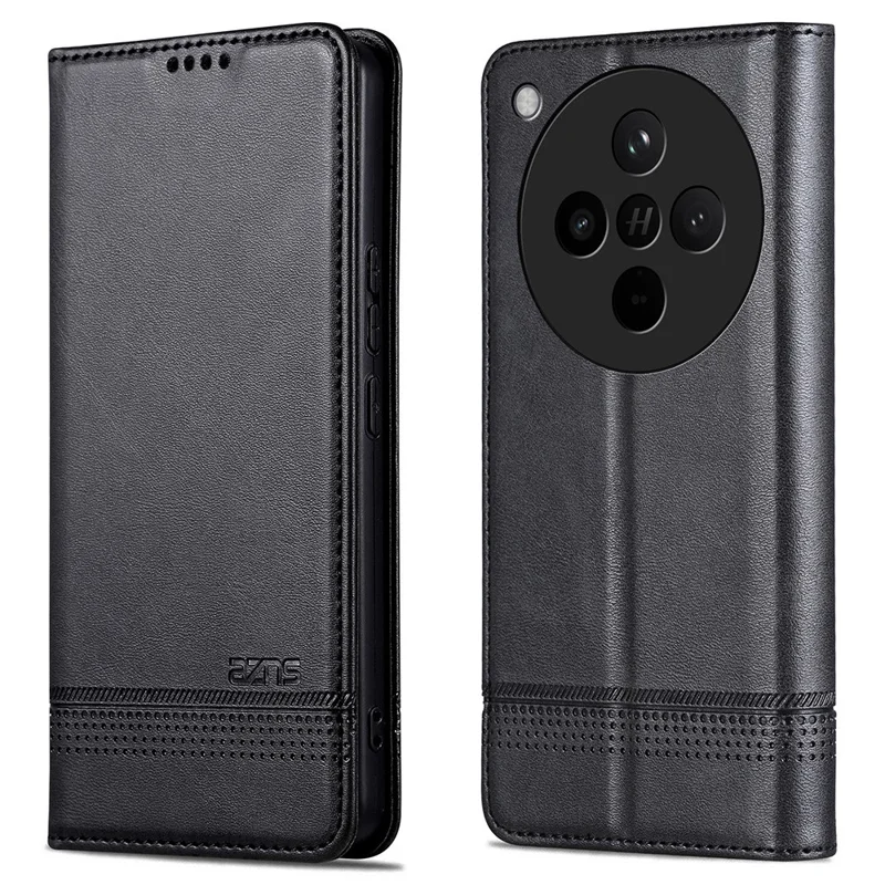 AZNS för Oppo Find X8s+ 5G skal med strukturerad läderimitation Lådtelefonskal med plånbok - Svart