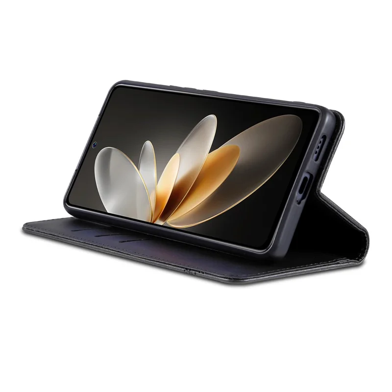 AZNS för Oppo Find X8s+ 5G skal med strukturerad läderimitation Lådtelefonskal med plånbok - Svart