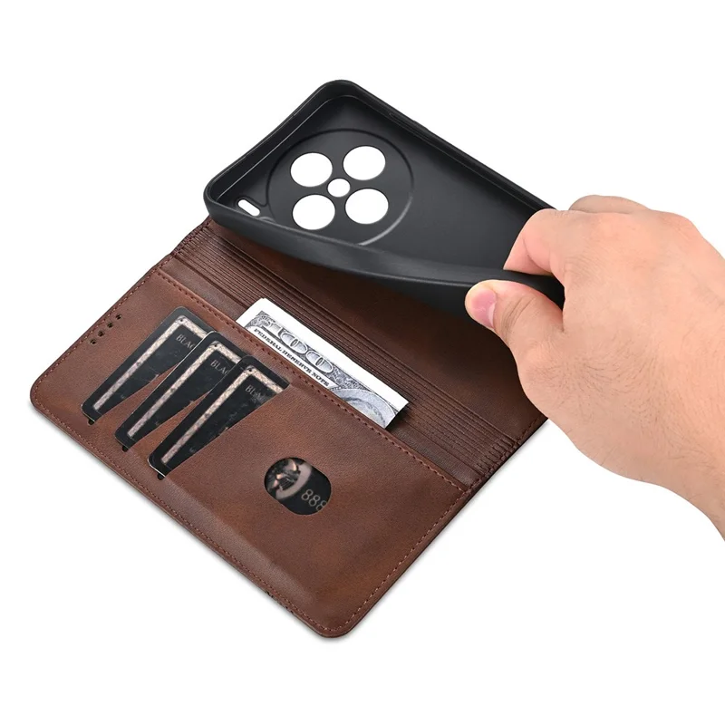 AZNS For vivo X200s 5G Case Cowhide Texture PU Leather Wallet Phone Cover - Coffee