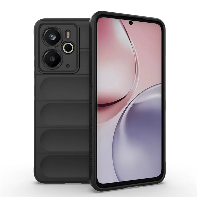 For Realme 14 5G Case Anti-Drop Soft TPU Rugged Phone Back Cover - Black