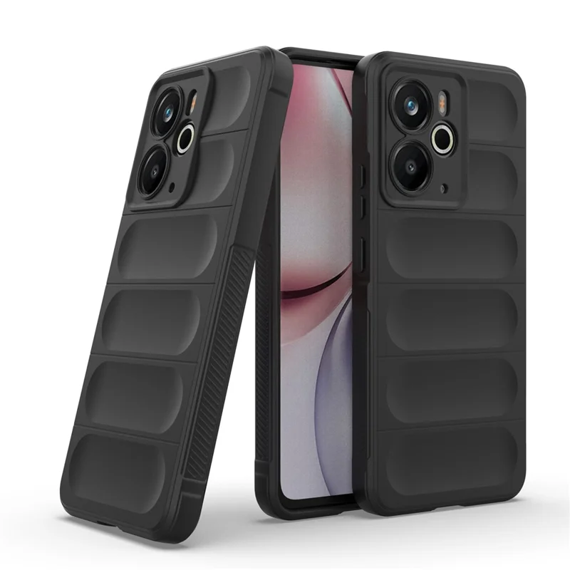 For Realme 14 5G Case Anti-Drop Soft TPU Rugged Phone Back Cover - Black